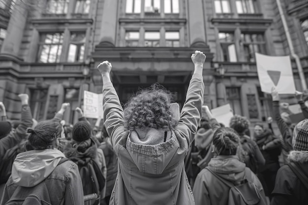 Free photo various people taking part of protests