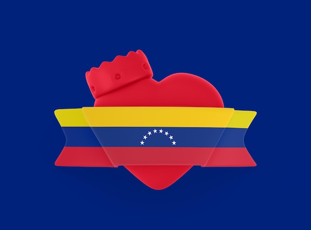 Foto gratuita bandiera del cuore del venezuela