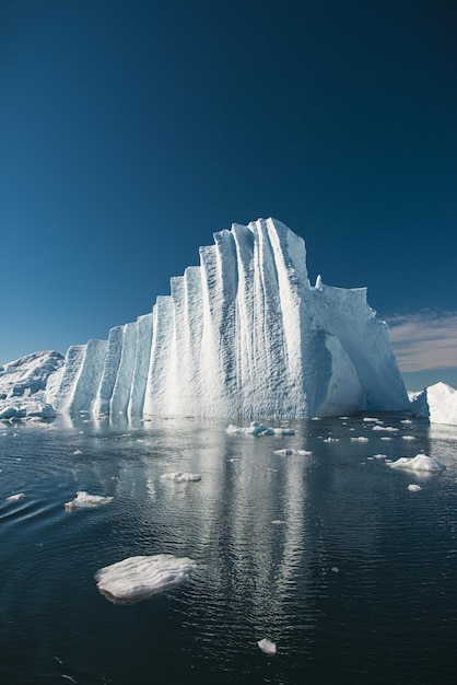 Vertical shot of massive iceberg in Disko Bay, Greenland