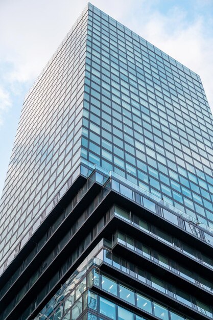 Vertical view of a skyscraper in Frankfurt downtown Germany