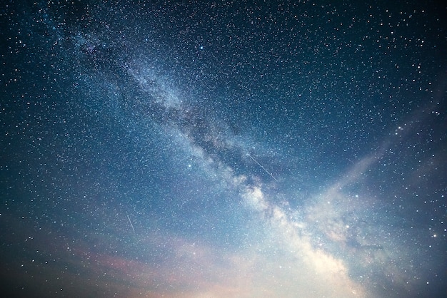 Free photo vibrant night sky with stars and nebula and galaxy.