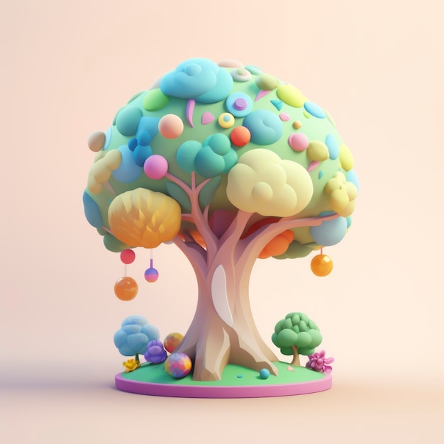 View of 3d abstract tree