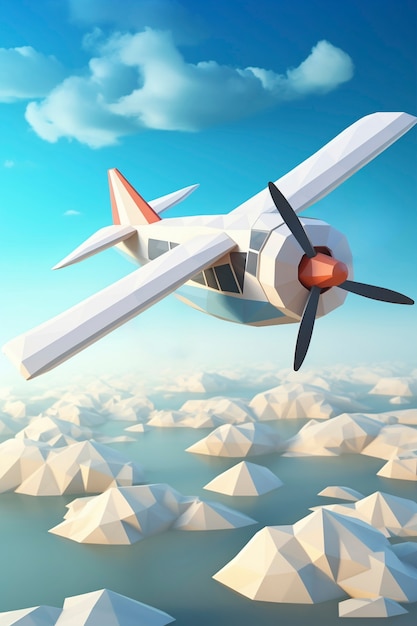 Free photo view of 3d airplane with wings and engine