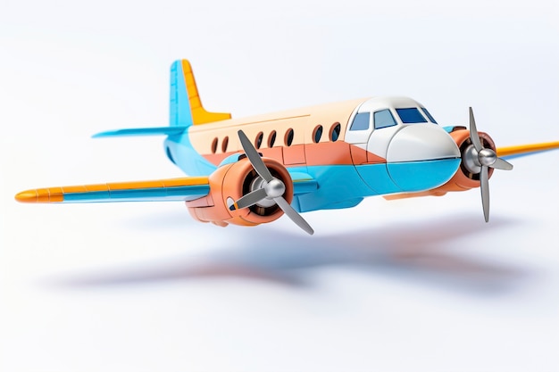 Free photo view of 3d airplane with wings and engine