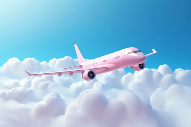 Free photo view of 3d airplane