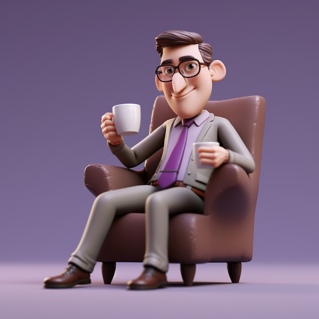 Free photo view of 3d businessman