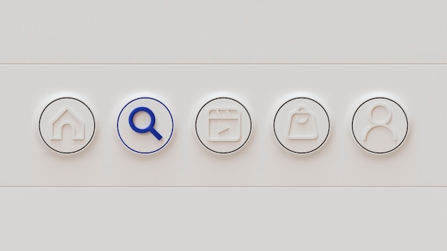 Free photo view of 3d buttons