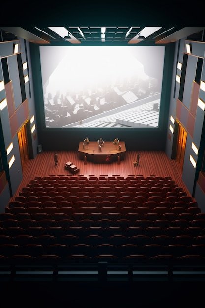 View of 3d cinema theatre room