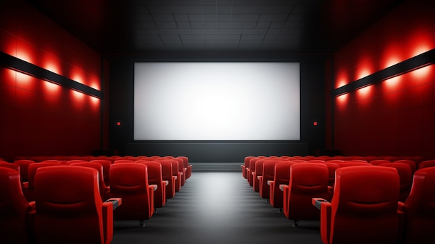 Free photo view of 3d cinema theatre room