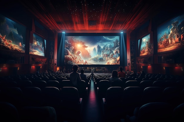 Free photo view of 3d cinema theatre room