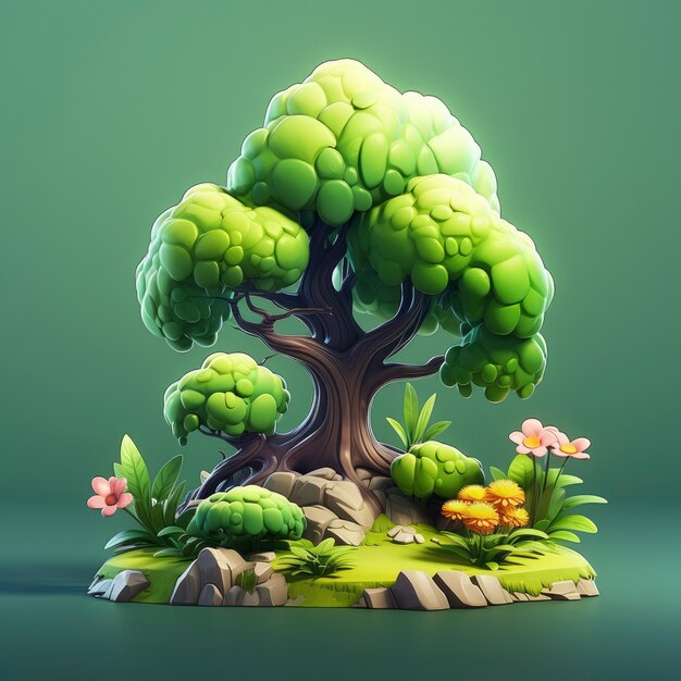 View of 3d graphic tree