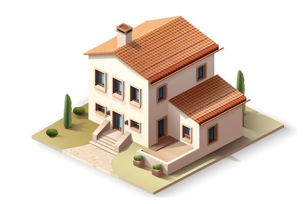 Free photo view of 3d house model