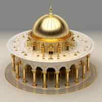 Free photo view of 3d islamic mosque