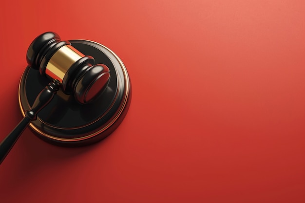 Free photo view of 3d justice gavel