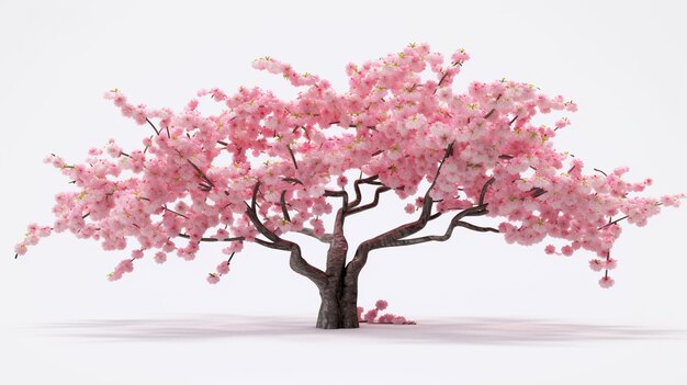 View of 3d pink blossom tree