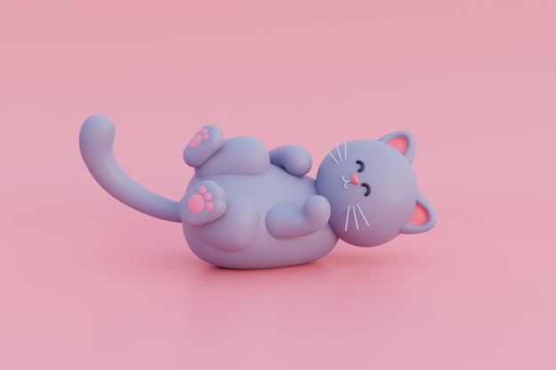 Free photo view of adorable 3d cat