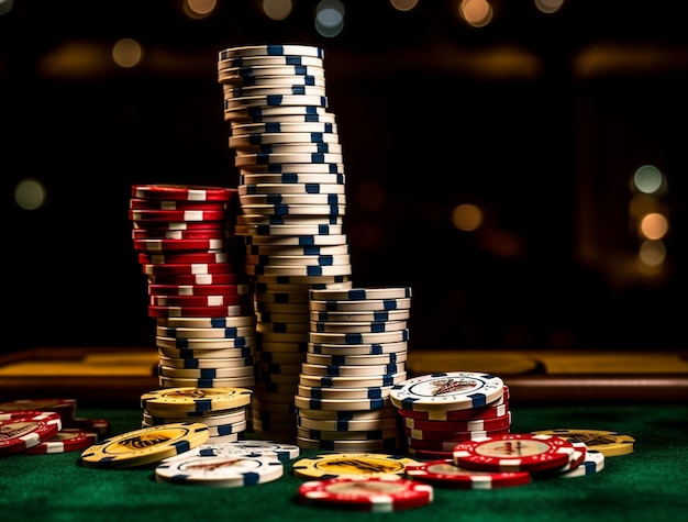 Free photo view of casino gambling chips