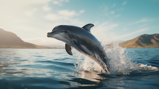 Free photo view of dolphin swimming in water