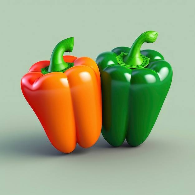 Free photo view of graphic 3d bell peppers