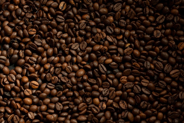 Free photo view of lots of coffee beans