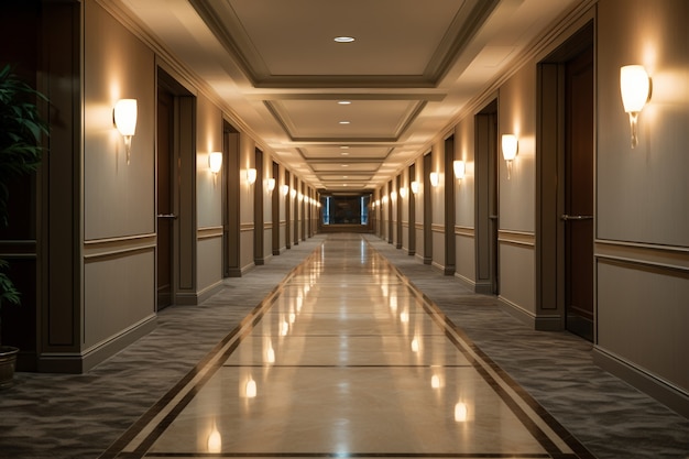 Free Photo view of luxurious hotel hallway