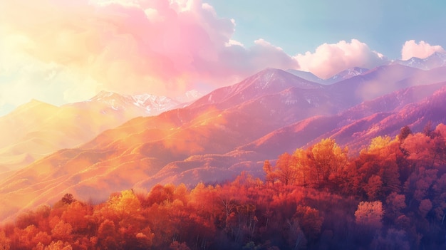 Free photo view of natural mountain formation with dreamy aesthetic