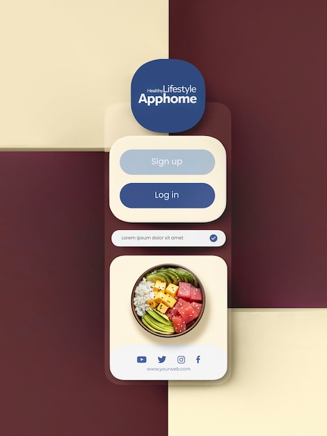 Above view nutritional counter app composition