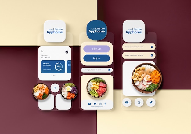Free photo above view nutritional counter app