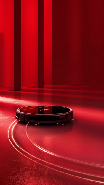 Free photo view of robotic vacuum cleaner on flat surface