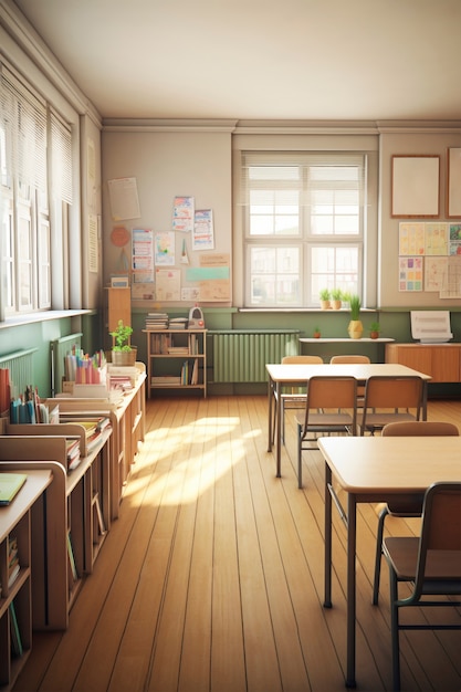 Free photo view of school classroom