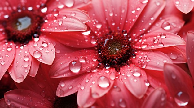 View of water drops on flower petals