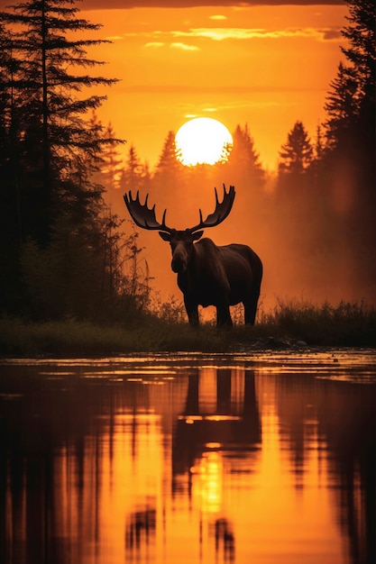 Free photo view of wild elk in nature