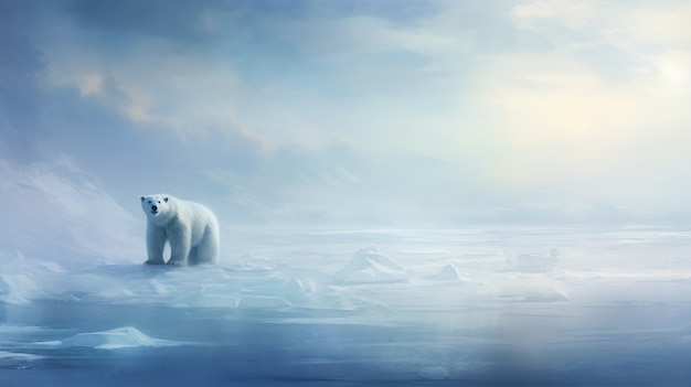 Free photo view of wild polar bear