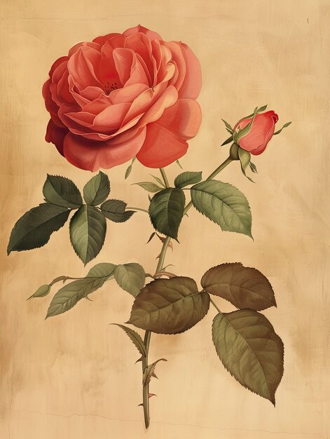 Vintage rose digital art