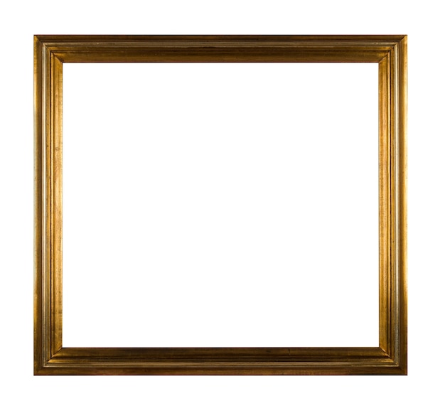 Free photo vintage wooden square frame for painting or picture isolated on a white background