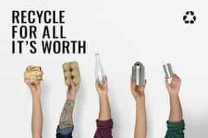 Free photo waste management and recycling banner