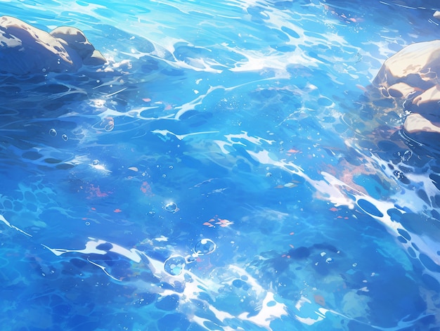 Free photo water in anime style