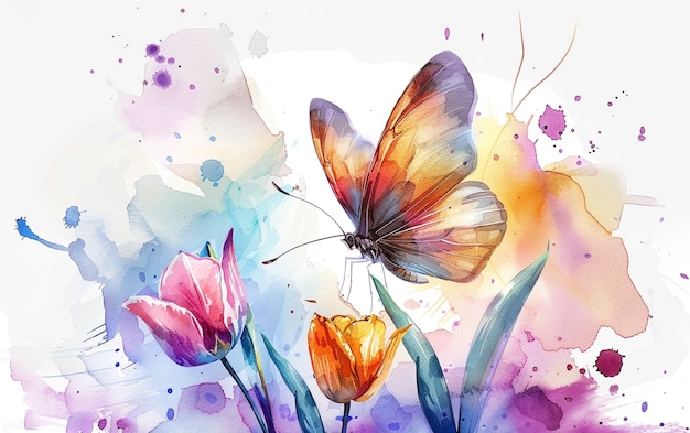 Watercolor butterfly illustration