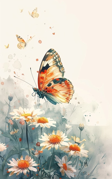 Watercolor butterfly illustration