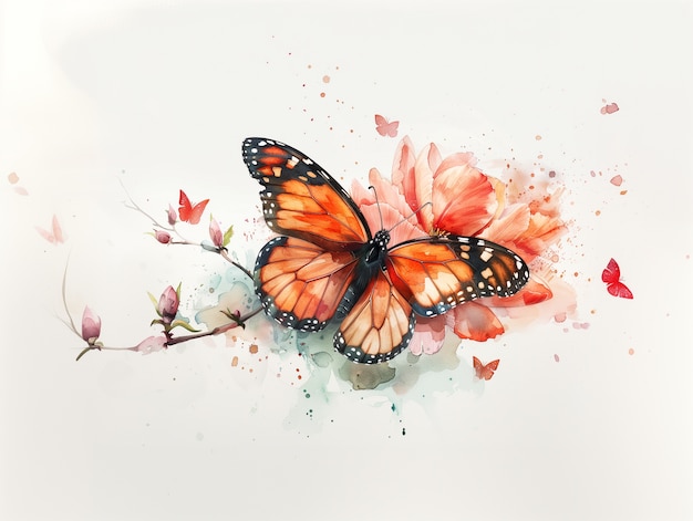 Watercolor butterfly illustration