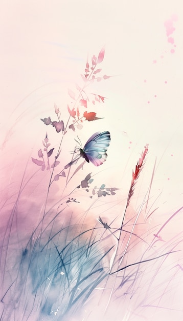 Watercolor butterfly illustration