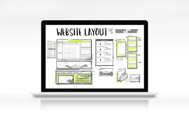 Free Photo website development layout sketch drawing