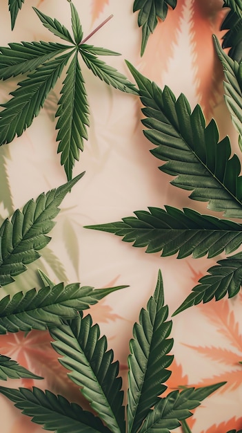 Free photo weed leaves pattern