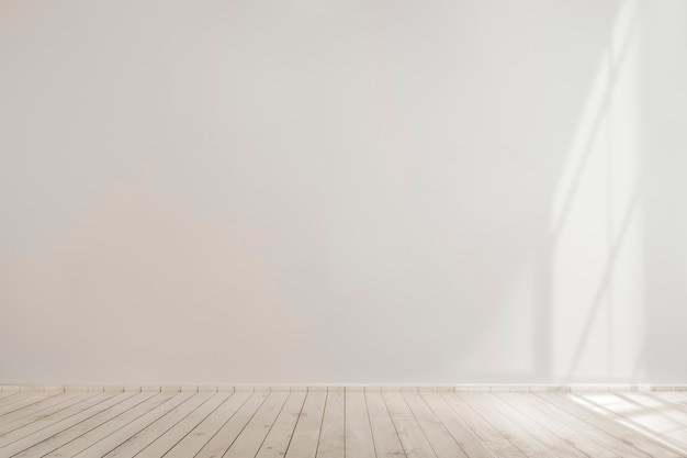 Free Photo white blank concrete wall with a wooden floor