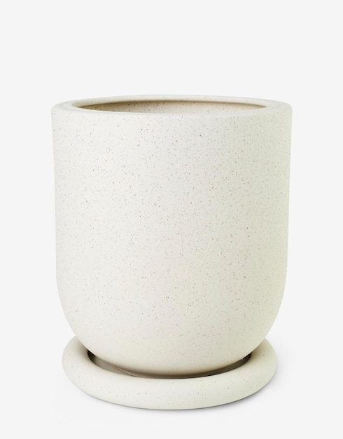 Free photo white ceramic plant pot with saucer