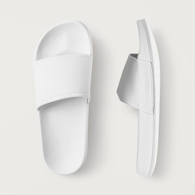 Free photo white slide sandal summer slippers