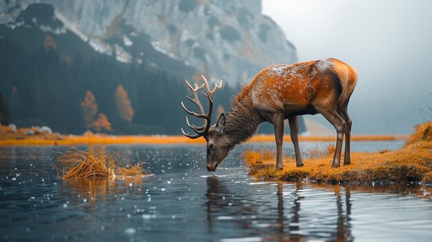 Wild deer in nature