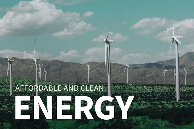 Free Photo wind power with affordable and clean energy for environment banner