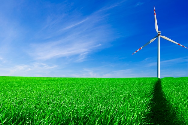 Foto gratuita windturbine in un campo