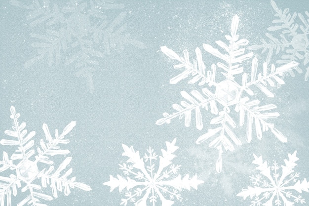 Free Photo winter snowflake illustration on blue background